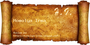 Homolya Irma névjegykártya