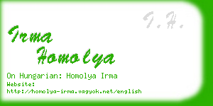 irma homolya business card